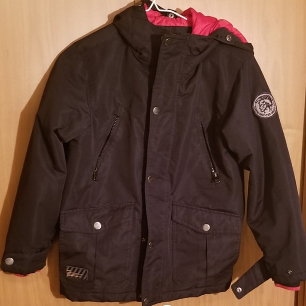 Diesel Boy's Coat - Size 8 Black/ Red  Nice!